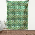 thumbnail image 3 of Fruits Fabric by the Yard, Cartoon Style Pattern of Apples Bananas Watermelons Berries and Apricots, Decorative Upholstery Fabric for Chairs & Home Accents, Teal and Multicolor by Ambesonne, 3 of 4