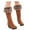 Brown, variant on Women's Knee High Boots Suede Fleece Lined Low Wedges Cowgirl Riding Tall Boots for Outdoor