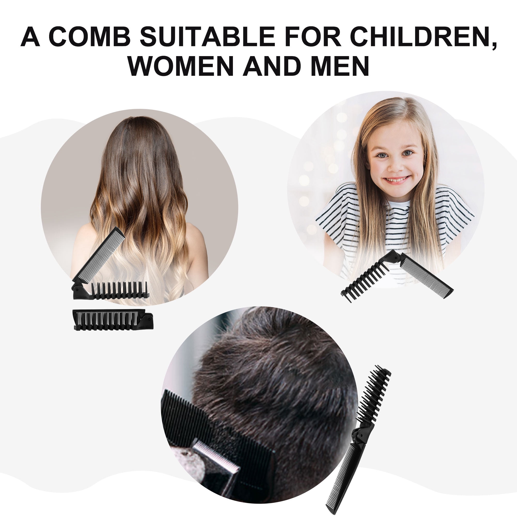 Unique Bargains Folding Hair Brush Travel Double Headed Anti-Static Comb for Women Men