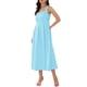thumbnail image 4 of VESTIDOS DE MUJER INSPIRE CHIC Cuello Corazón Sin Mangas Cóctel A-Line Plisado Maxi Vestido XL Azul Claro, 4 of 5