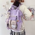 thumbnail image 5 of Backpacks for School, High School Backpack, Backpack with Cute Pin Accessories Plush Pendant, Aesthetic Cute Adorable Lovely with Pin and Cute Accessory, Purple, 5 of 6