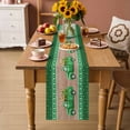 thumbnail image 2 of Saint Patrick's Day Table Runner 90 Inches Long Farmhouse Dress Scarves, Luck Leaves Car Brown Wooden Plaid Dining Tablerunner for Coffee Table/Kitchen Island/Party Décor, 13" x 90", 2 of 8