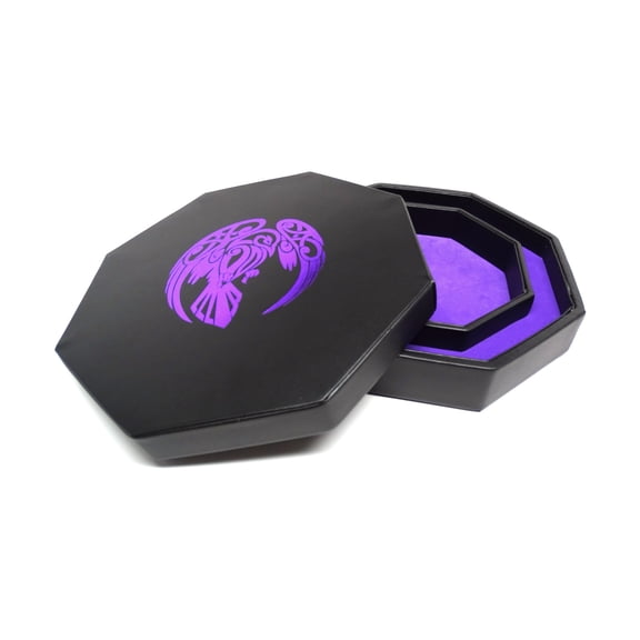 Easy Roller Dice Dice Rolling Tray w/Dice Staging Area and Lid - Raven New