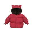 thumbnail image 2 of Shadoumai Toddler Boys Girls Winter Fleece Jackets Puffer Padded Coat Hooded Bear Ears Outwear Clothing for Baby Kids 1-6 Years, 2 of 5