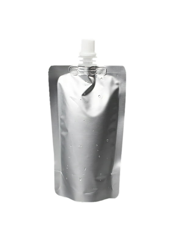 50 Pcs 3.5 OZ Foil Spout Stand Up Pouch, Good For Body Lotion, Milk Bath, Serums Oil Packaging (3.5 OZ-68 OZ), BPA Free