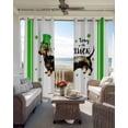 thumbnail image 3 of St. Patrick's Day Blackout Curtains for Bedroom - 84 Inch Long Light Blocking 2 Panels Set, Spring Lucky Dogs Grass Green Striped Thermal Insulated Living Room Drapes Grommet Window Curtains 52"x84", 3 of 8