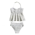 thumbnail image 4 of Xijirk Girls Swimsuit,High Elastic Ribbed Tankini Two Piece Swimsuit Comfortable Kids Swimwear Cute Colorful Print Soft Fabric Summer Fun,Toddler Swimsuit Girl,9-10 Years,White, 4 of 7