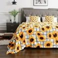 thumbnail image 2 of Sunflower Blanket 50"x60" ,Decorative Sunflower White Fleece Throw Blanket ,Fuzzy Soft Cozy Warm Lightweight Blanket for Sofa,Couch,Bed,Travel(no pillow case), 2 of 4