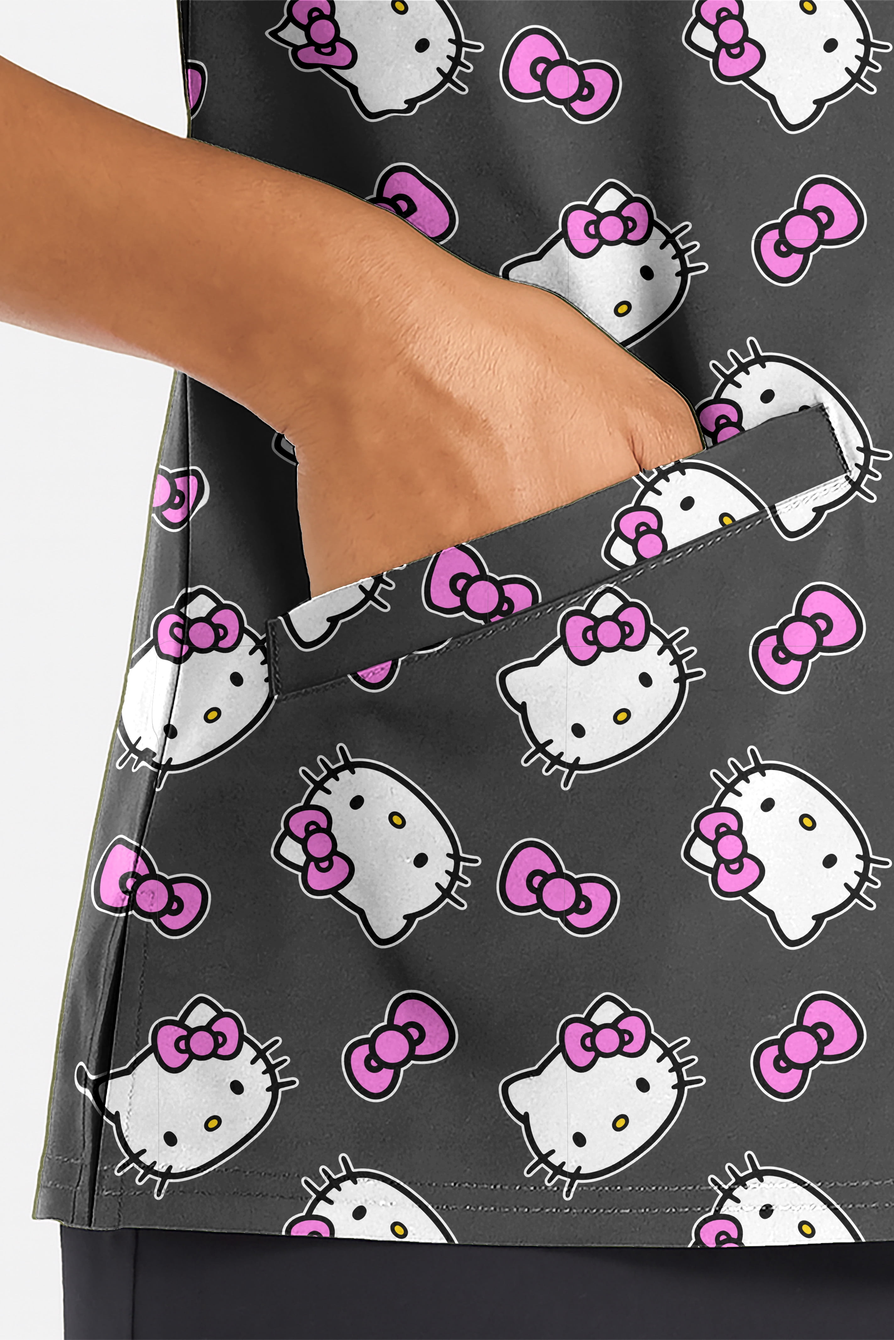 Hello Kitty Women's Graphic Scrub Top, Sizes S-3XL