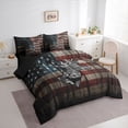 thumbnail image 4 of jejeloiu Jungle Deer Silhouette 7-Piece Twin Bedding Sets,American Flag Pattern Bedding Comforter Set,Gray Red Brown 03 For Boys Reversible, 4 of 8