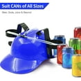 thumbnail image 4 of Drinking Helmet - Adjustable Can Holder Cap Drinker Favor Hat - Straw for Beer Soda - Party Fun Beverage Gadgets (Blue), 4 of 8
