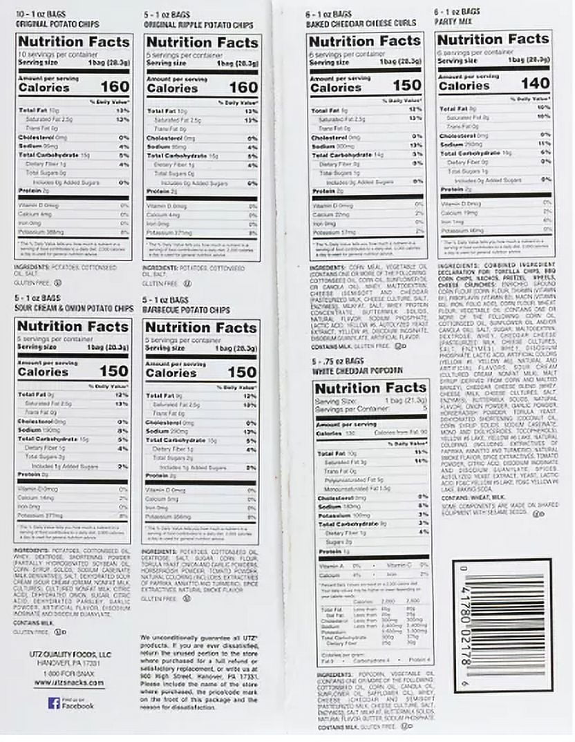 Utz Jumbo Snack Pack (1 oz., 42 ct.)
