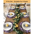 thumbnail image 4 of 13 Inch Round Placemats Set of 6, Purple Flowers Non Slip Heat Insulation PP Table Mats, Butterfly Spring Floral Wooden Farmhouse Washable Place Mats for Kitchen Dining Party Table Decor, 4 of 7