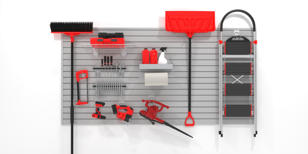 CrownWall PVC Slat Wall Panels Garage Wall and Home Organizer Storage