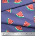 thumbnail image 3 of Soimoi Purple Poly Georgette Fabric Watermelon Fruits Print Fabric by Yard 42 Inch Wide, 3 of 3