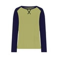 thumbnail image 7 of Nfurl Raglan Shirts for Women Color Block Long Sleeve Ladies Tops Crewneck Blouses Plus Size Clothes Green,Sizes S-5X, 7 of 7