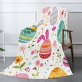 thumbnail image 2 of JOOCAR Easter Bunny Egg Floral Flannel Throw Blanket For Gift Home Sofa Bed Decoration 80x60 inch, 2 of 5
