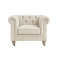 thumbnail image 2 of Rustic Manor Audriana Arm Accent Chair Linen Tufted Club Chair, Beige, 42 x 33.5 x 30.3, 2 of 8