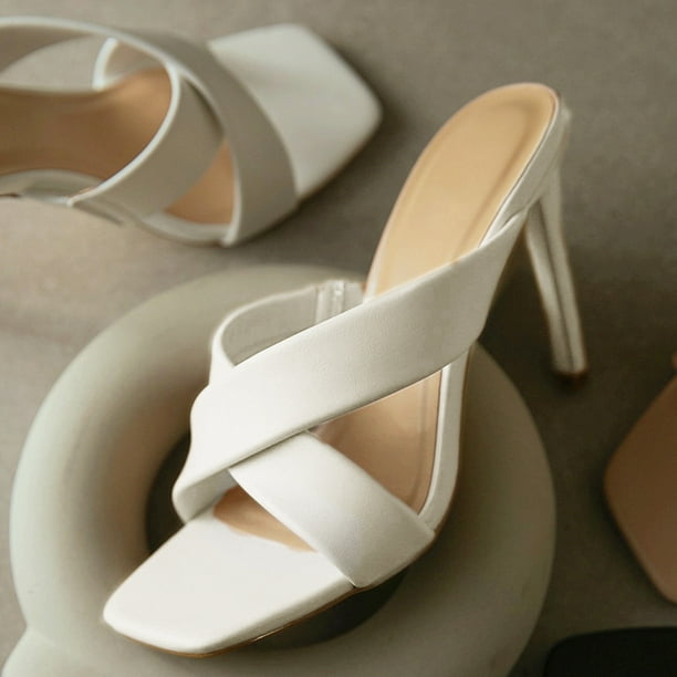 Correas cruzadas de verano Estilo romano Hollow Sexy Sandalias de tacón alto Mujer Wmkox8yii hj789