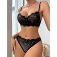thumbnail image 4 of Classic Sexy Floral Lace Underwire Lingerie Set, 4 of 4