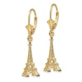 thumbnail image 2 of 14k Yellow Gold 3D EIFFEL TOWER [PARIS] / LEVERBACK Earrings, 2 of 7