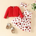 thumbnail image 4 of Newborn Toddler Girls Dress and Cardigan Sets 2 PCS Infant Girl Floral Print Sleeveless Dress and Long Sleeve Cardigan Set for 6 Months-3 Years, 4 of 9
