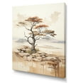 thumbnail image 2 of Designart "Minimalist Landscape in African Beige I" Floral Canvas Wall Art - Global Beige Tree African Entryway Wall Art Print, 2 of 6