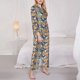 thumbnail image 3 of Fotbe Fashionable Paisley Conjunto de Pijama de Manga Larga para Mujer con Estampado, Ropa de Dormir de 2 Piezas, Conjunto de Casa Suave y Cómodo con Bolsillos-Medium, 3 of 7