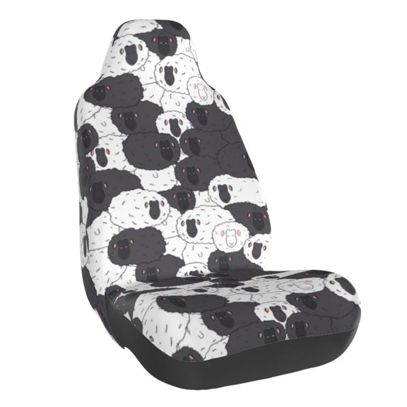 Honeii Black And White Sheeps Print Car Seat Cover,Car Interior Covers,Universal Fit Seat Protector, Compatible with Most Cars, SUVs, Trucks, and Vans