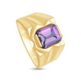 thumbnail image 4 of AFFY 8x10 mm Simulated Birthstone Men's Ring Alexandrite In 14K Yellow Gold Plated 925 Sterling Silver. Ring Size 13.5, 4 of 6