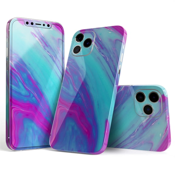 DesignSkinz Marbleized Pink Ocean Blue v32 Full-Body Skin Decal Wrap Cover for iPhone 16