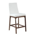 thumbnail image 1 of Milan Rosa Walnut Veneer/White Faux Leather Counter Stool w/ Solid Wood Base, 1 of 11