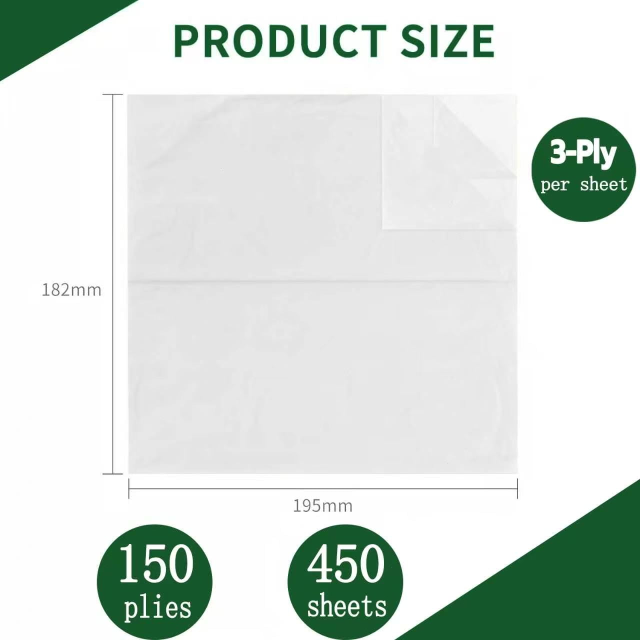 QingYa Bamboo Facial Tissue, 3-Ply Bleached Facial Paper, 12 Packs, Soft & Durable for Wet & Dry Use
