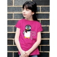 thumbnail image 2 of Penguin Varsity P - Cozy Mascot Emoji Graphic Youth's T-shirt, 2 of 4