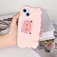 thumbnail image 2 of Compatible for iPhone 14 Multifunction Case with Soft Silicone Cute Funny Stretchable Pink Pig Piggy Nose Stand Holder Full Body Protection Case Cover for iPhone 14 6.1inch, 2 of 7