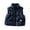 Navy, variant on Baby Boys Stand Collar Quilted Puffer Vest With Bear Charm And Zip Front