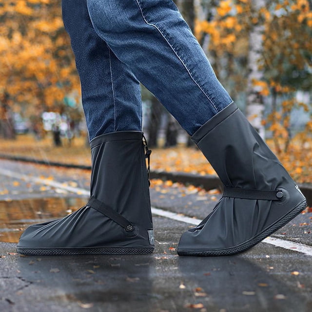 Botas impermeables Cubre Botas de lluvia reutilizables de PVC para Ciclismo Hombres Mujeres 43-44 Cola Cubrezapatos