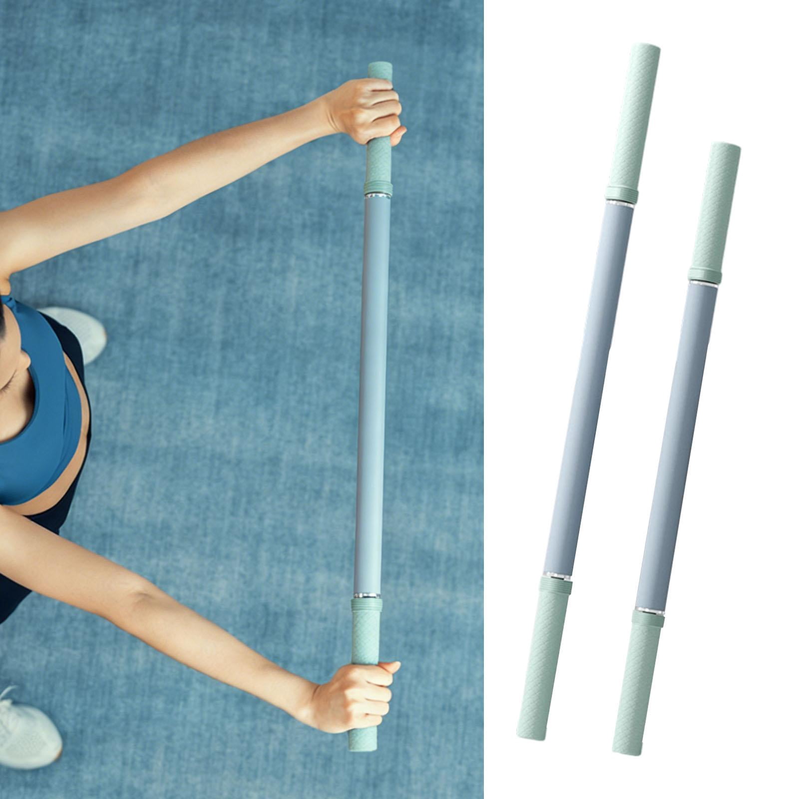 Baoblaze 2 Pieces Massage Roller Stick Comfortable Multipurpose Yoga Stretching Tool Body silver