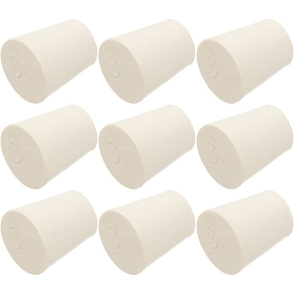 OUNONA 10pcs Solid Rubber Stopper Laboratory Rubber Plug Tapered Hole Bung Tube Flask Plug For Pipe Tank Bottle Sealing