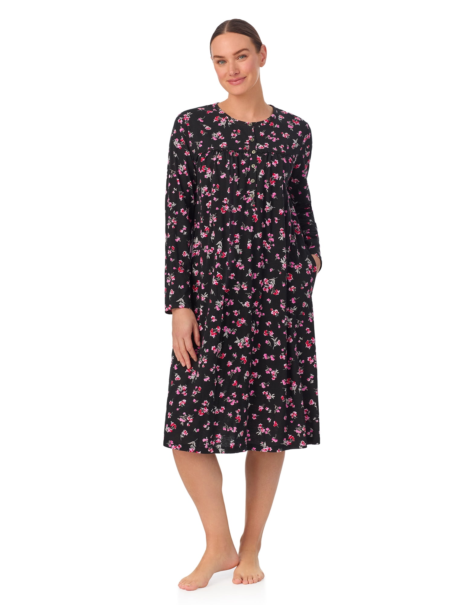 Aria Women’s 100% Cotton Long Sleeve Ballet Nightgown, Sizes XS-5X