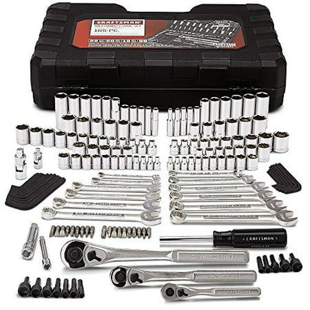 Craftsman Mechanics Tool Set Kit Wrenches Sockets Ratchet SAE Metric 165 Pc