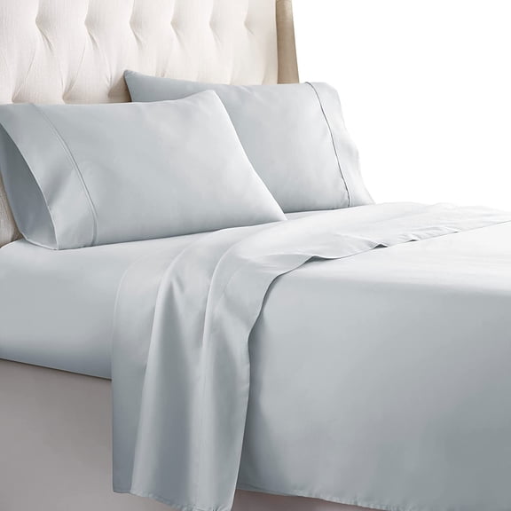 HC COLLECTION-Hotel Luxury Bed Sheets Set 1800 Series Platinum Collection, 4pc Deep Pocket,Wrinkle & Fade Resistant, Hypoallergenic (Twin,Artic Ice Blue)