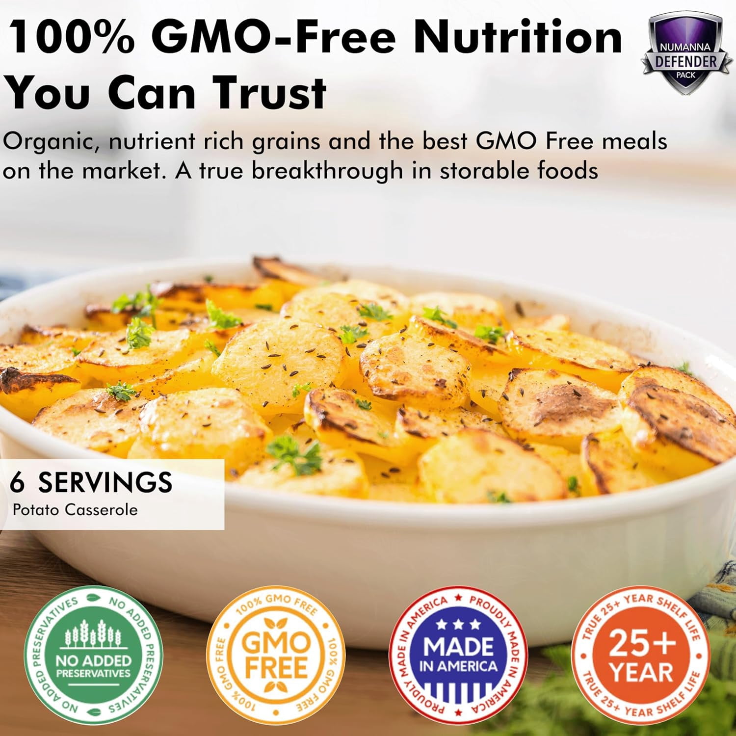 (3 Buckets Combo) NuManna Defender Nutritive Pack with 612 Servings, Emergency Survival Food Storage Kit, Separate Rations in A Bucket, 25+ Year Shelf Life, GMO-Free- (204 Serving / Bucket))