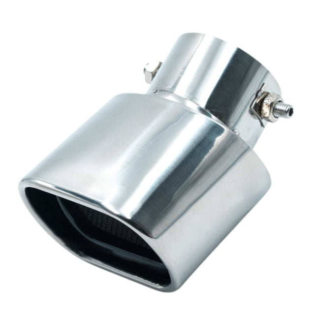 Silver Universal Silver Stainless Steel Exhaust Tip With Square Outlet For Car Customization Simple Installation Without Special Tools Enhances Vehicle Rear Appearance Resistant To Rust Si