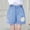 Blue, variant on Cethrio Kids Girls Denim Shorts, Pocket Elastic Waist Printed Short Jeans Light Blue Size 3 T