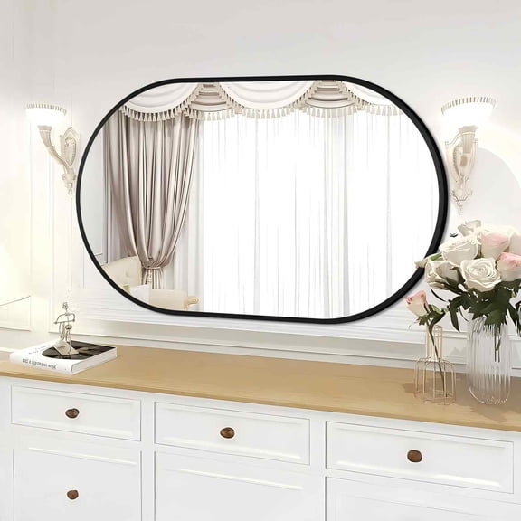 Lumora 22"x38" Oval Bathroom Mirror Wall mounted Mirror,Black