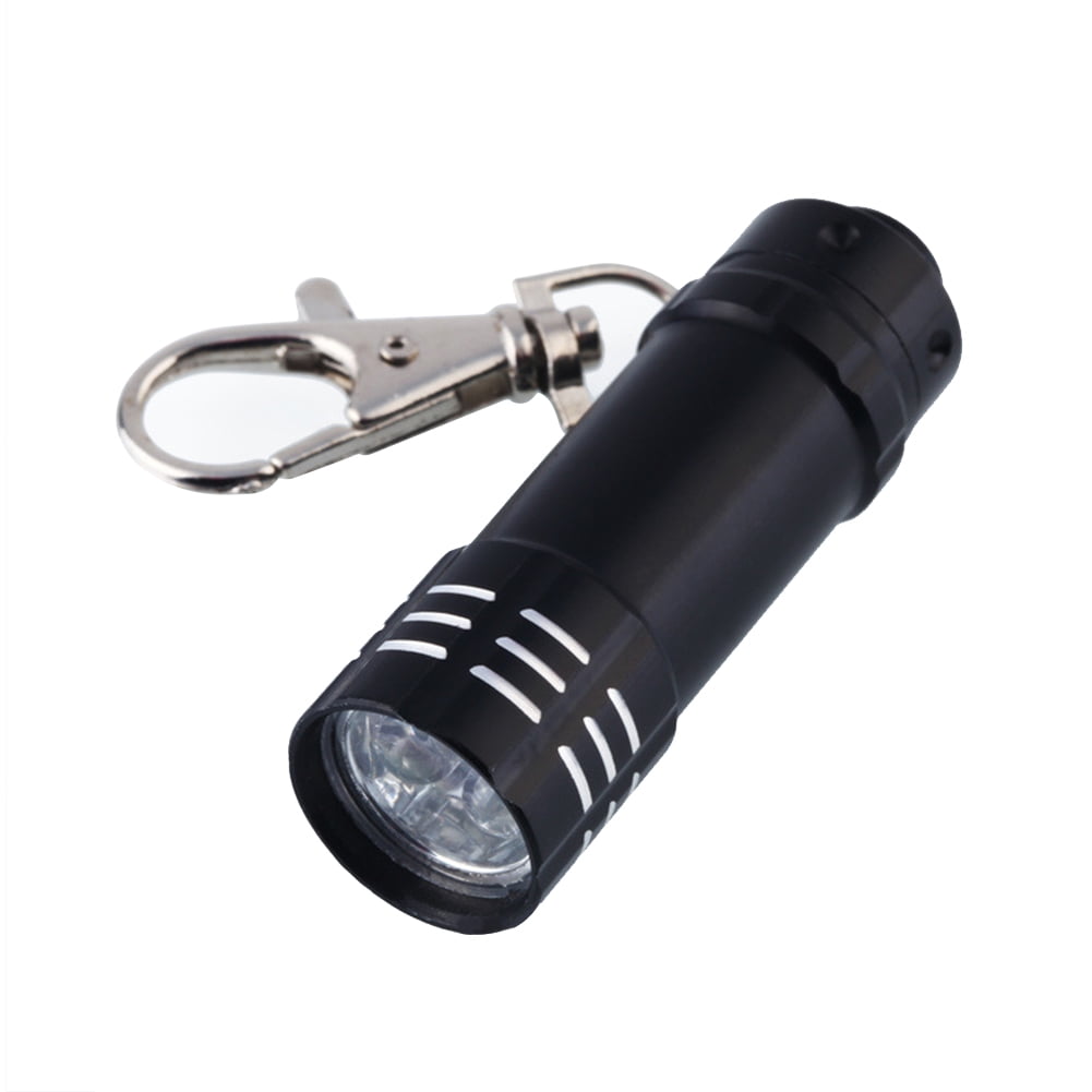 Black 3 LED Flashlight Aluminum Pocket Keychain Hiking Camping Mini Torch 