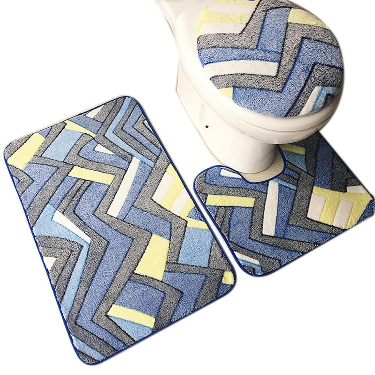 3Pcs/set Bathroom NonSlip Washable Carpet Floor Mat and Toilet Cover Walmart Canada