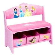 Disney Princess Toy Bench with 3 Storage Bins and Cushion