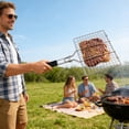 thumbnail image 5 of NWOKYZGH Stainless Steel Fish Grill Basket for Outdoor BBQ, Heavy Duty Lockable Grilling Rack for Fish Vegetables Steak Veggies Shrimp Meat, Portable Campfire Cooking Mesh Grate Tool, 5 of 6